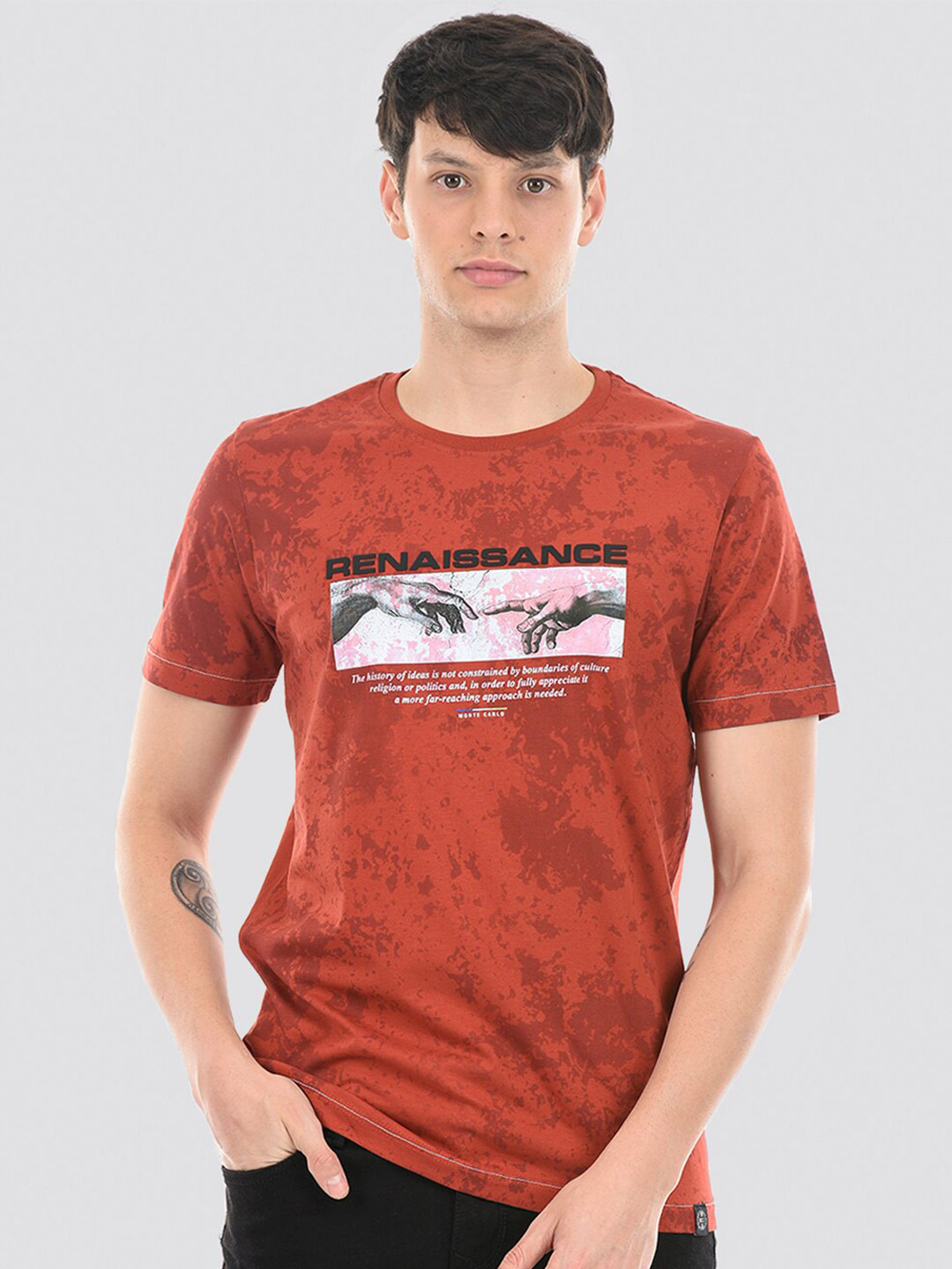 

Monte Carlo Typography Printed Cotton T-shirt, Brown