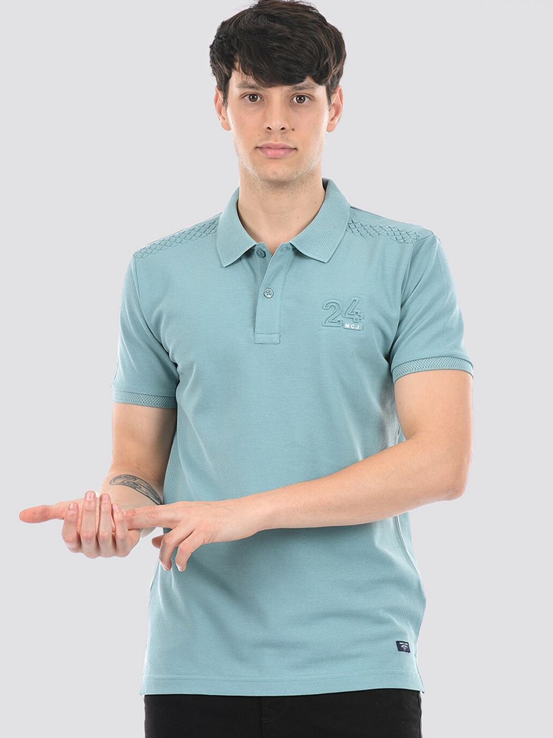 

Monte Carlo Polo Collar Cotton T-shirt, Green