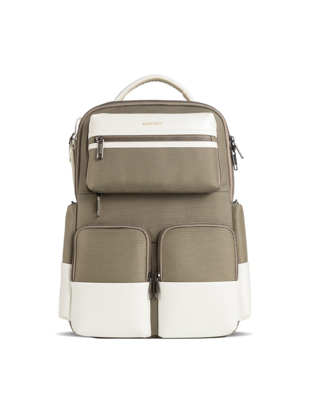 

scarters Colorblocked Padded Up To 24 To 30 Liters Backpack, Beige