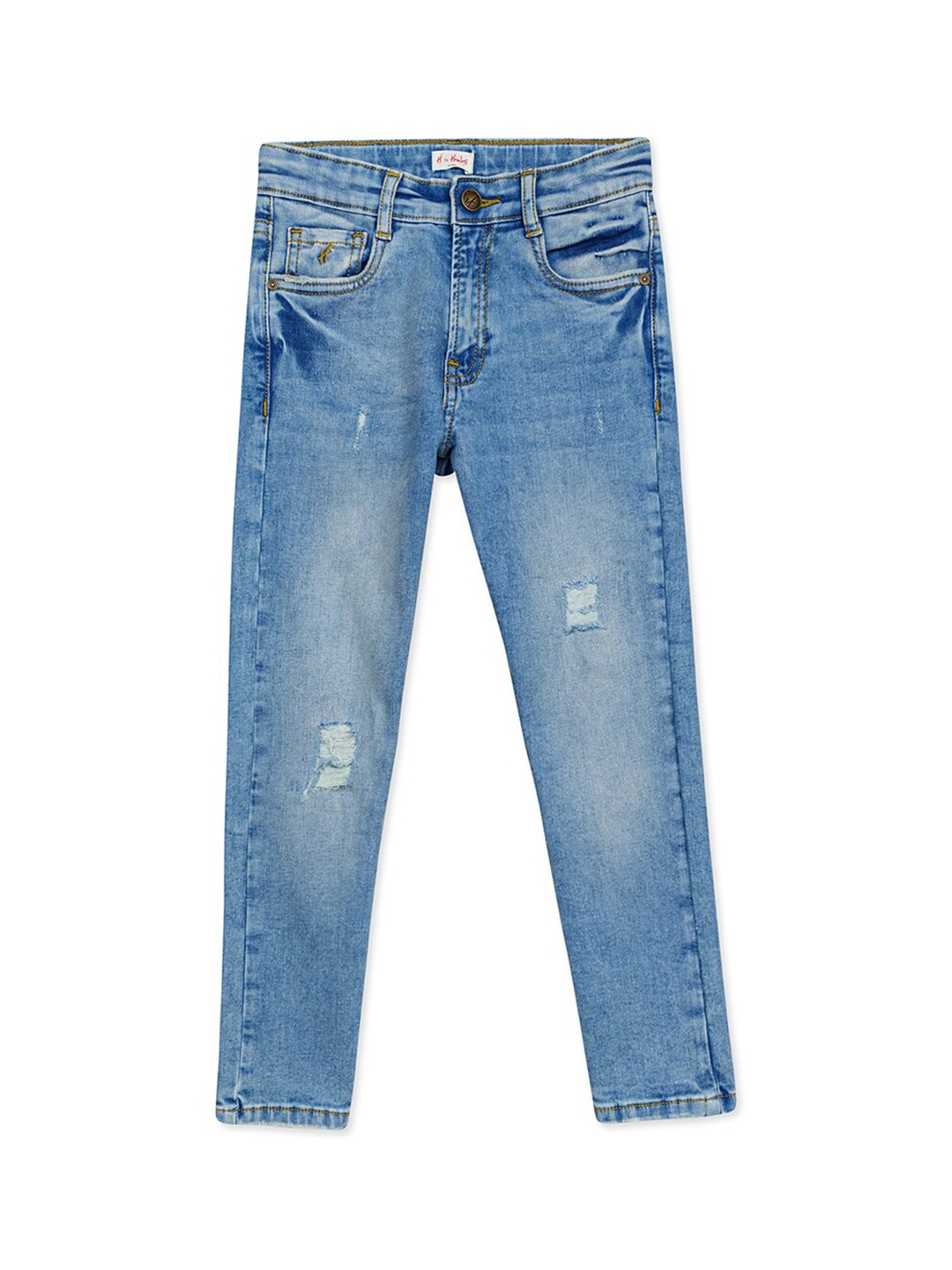 

H By Hamleys Boys Blue Mildly Distressed Light Fade Stretchable Cotton Jeans