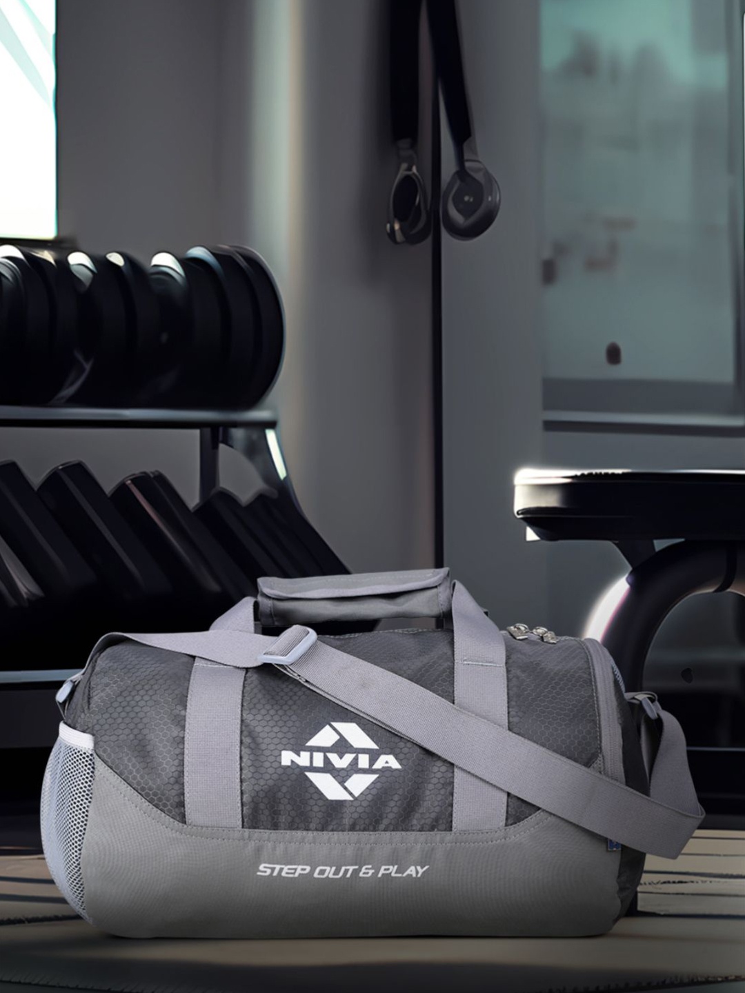 

NIVIA Printed Beast Gym Bag, Grey