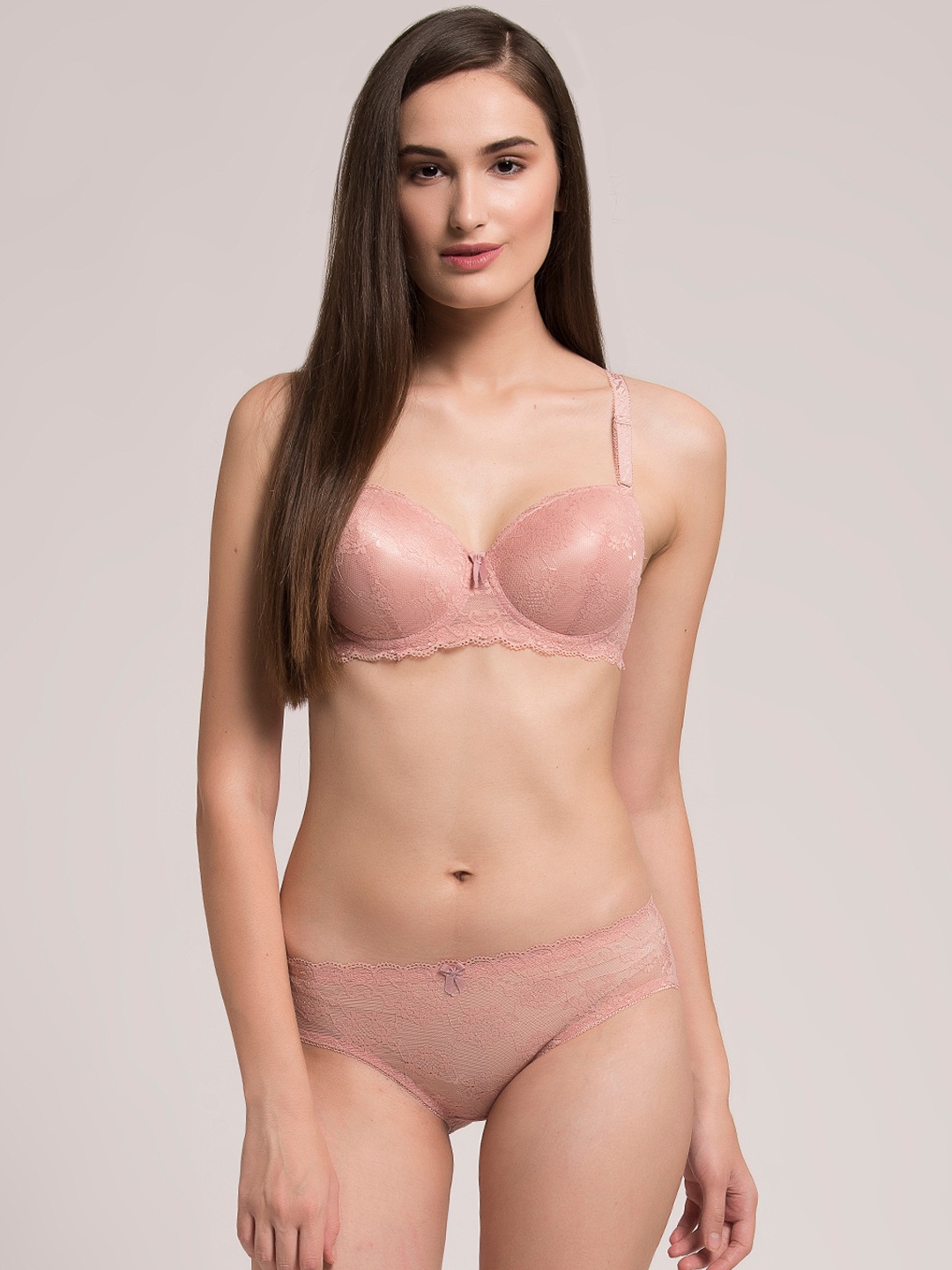 

MAKCLAN Self Design Lingerie Set K36003.LT, Pink