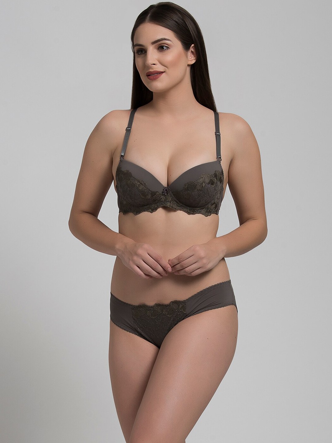 

MAKCLAN Self Design Lingerie Set K23025.LQ, Brown