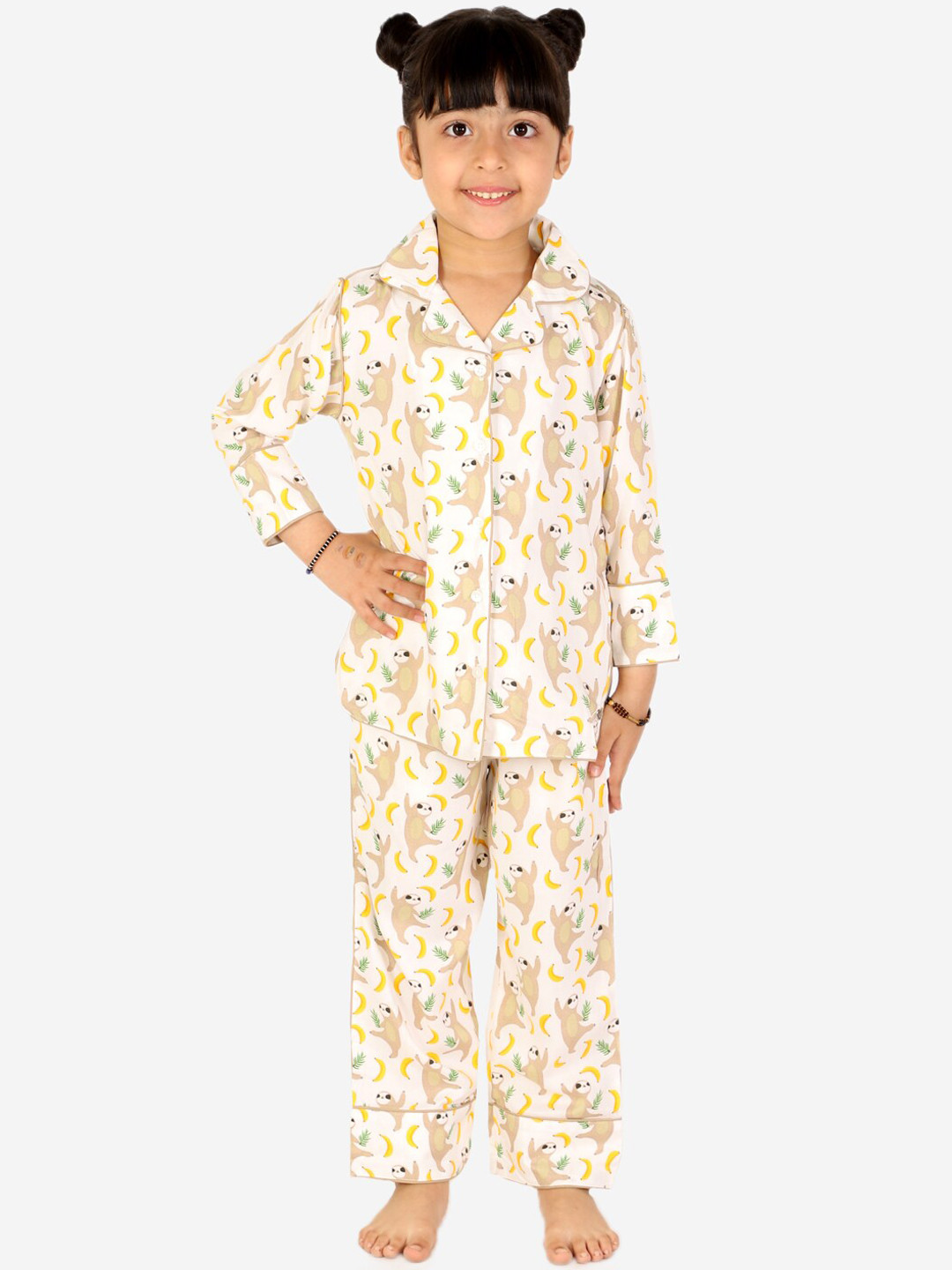 

White Dahlia Girls Printed Pure Cotton Night suit