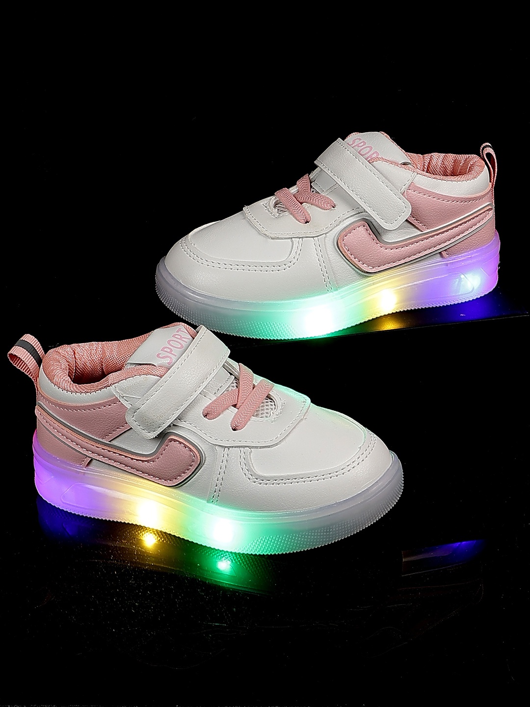 

PASSION PETALS Girls Colourblocked LED Lightweight Sneakers, White