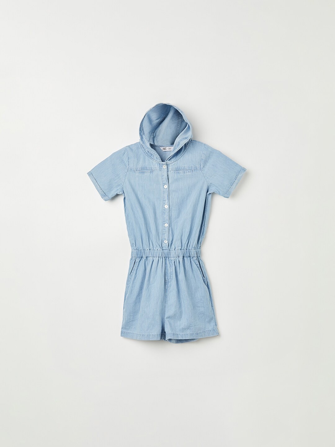

Fame Forever by Lifestyle Girls Hooded Shirt Cotton Dress, Blue