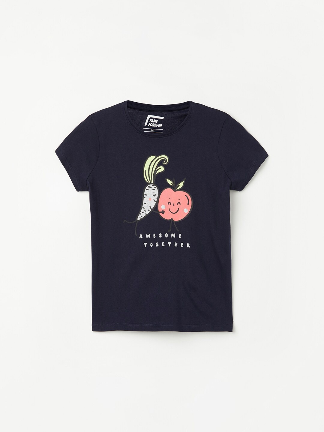 

Fame Forever by Lifestyle Girls Printed Cotton T-shirt, Blue