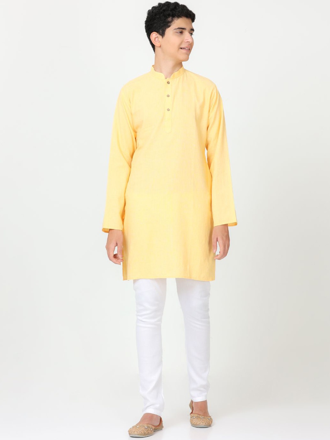 

FLAVIDO Boys Pure Cotton Kurta With Pyjama, Yellow