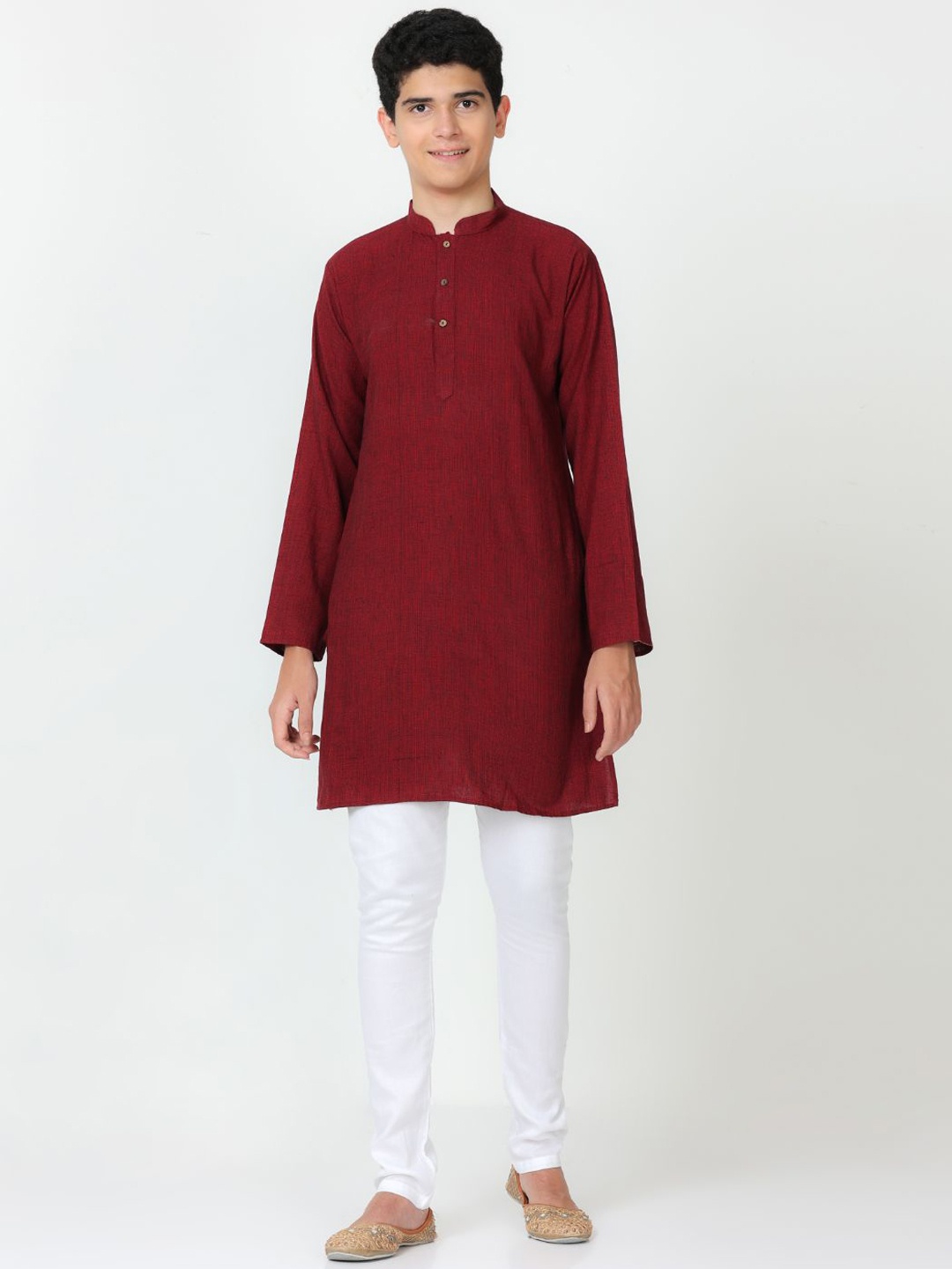 

FLAVIDO Boys Pure Cotton Kurta With Trousers, Maroon