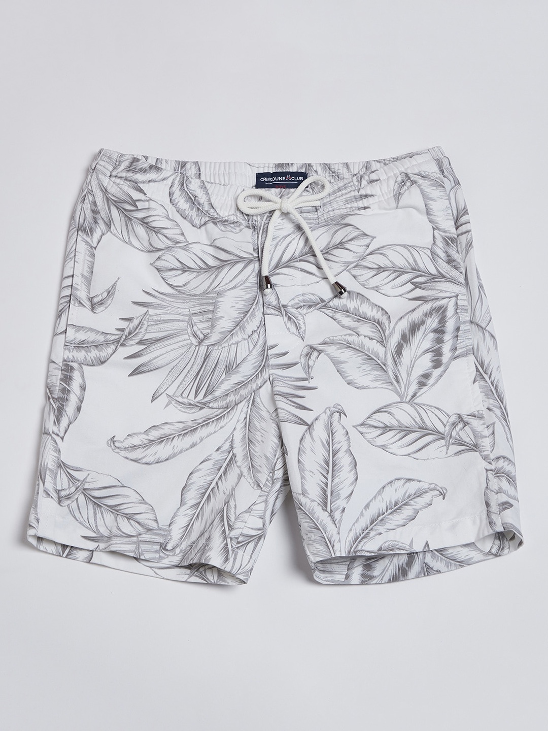 

Crimsoune Club Boys Floral Printed Regular Fit Pure Cotton Shorts, White