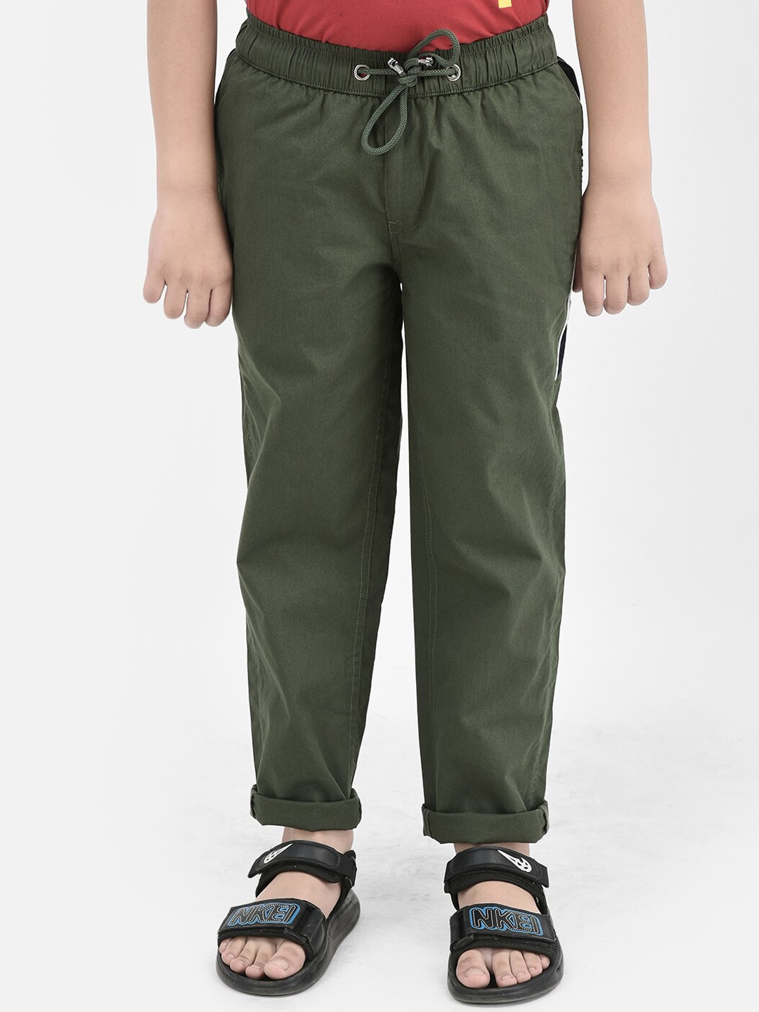 

Crimsoune Club Boys Pure Cotton Track Pant, Olive