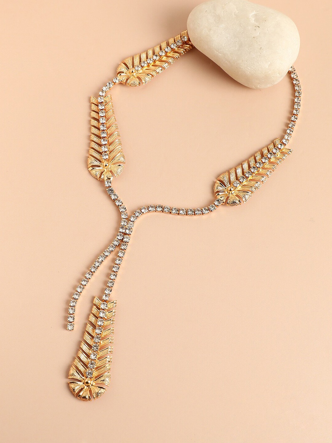 

SOHI Gold-Plated Minimal Studded Necklace