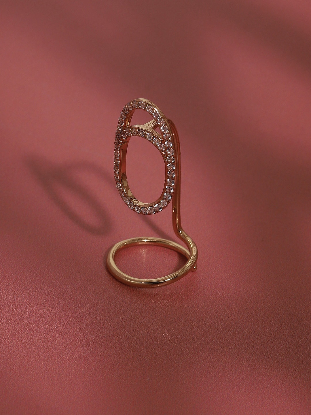 

SOHI Gold-Plated Adjustable Nail Finger Ring