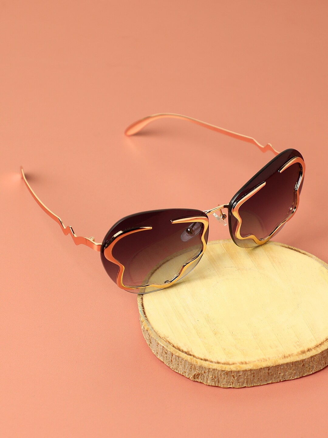 

HAUTE SAUCE by Campus Sutra Women Cateye Sunglasses, Brown