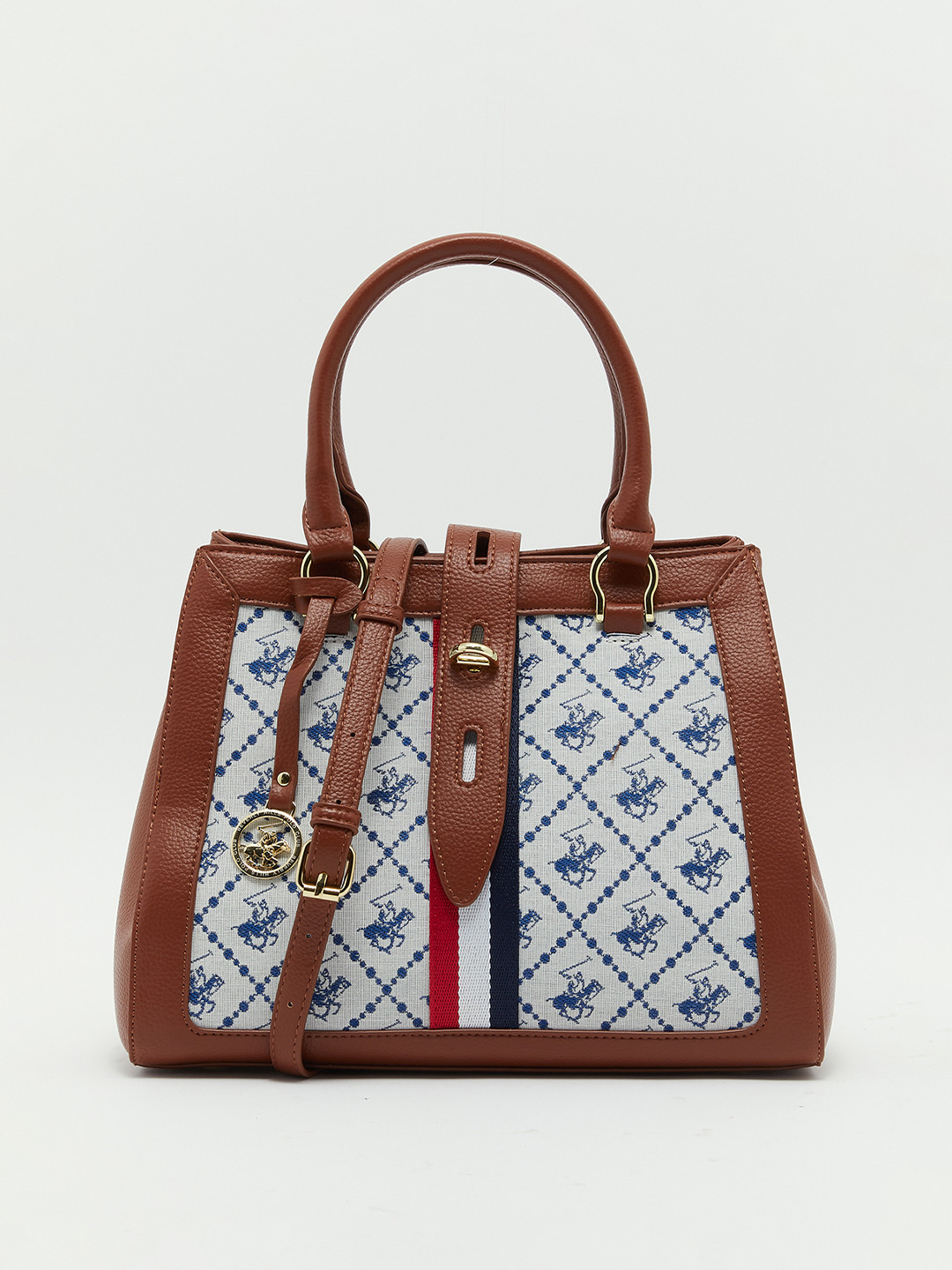 

Beverly Hills Polo Club PU Structured Handheld Bag, White
