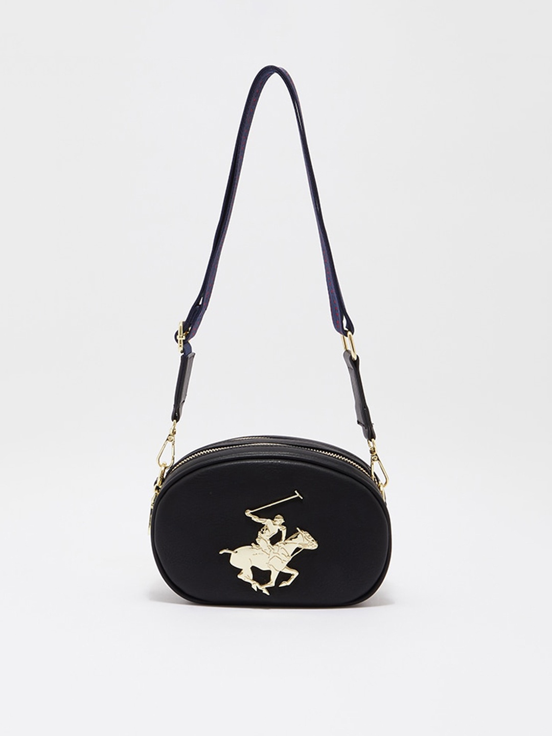 

Beverly Hills Polo Club PU Structured Sling Bag, Black