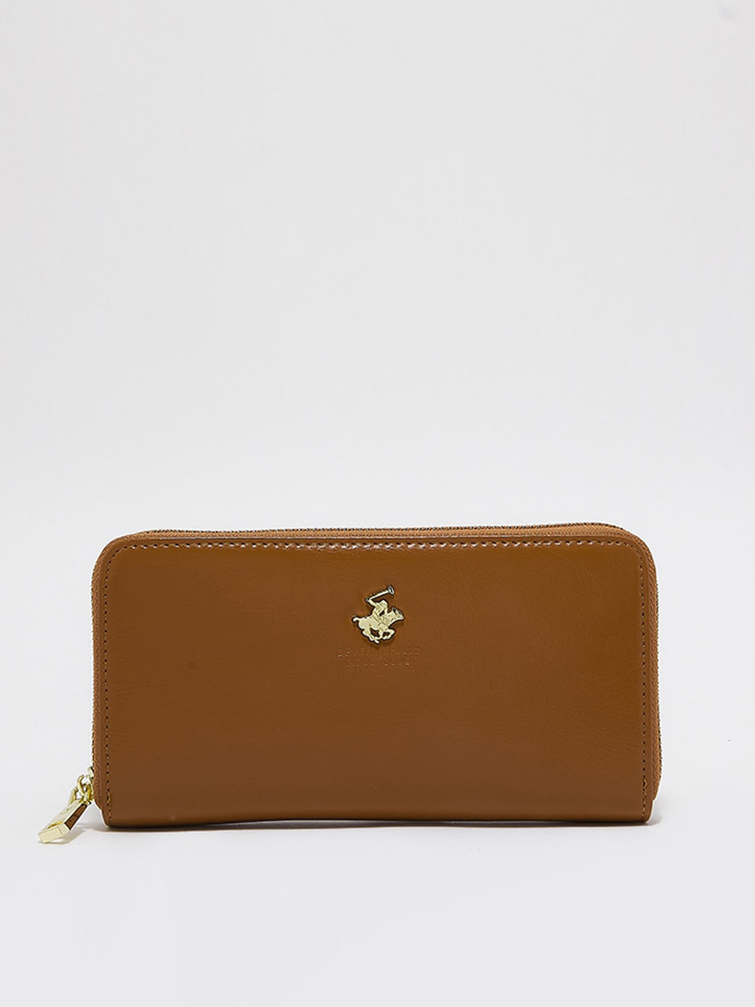 

Beverly Hills Polo Club Women Zip Around Wallet, Tan