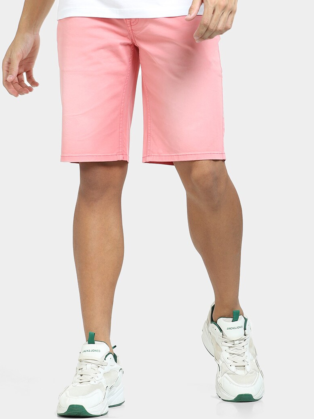 

Jack & Jones Men Mid-Rise Cotton Shorts, Pink