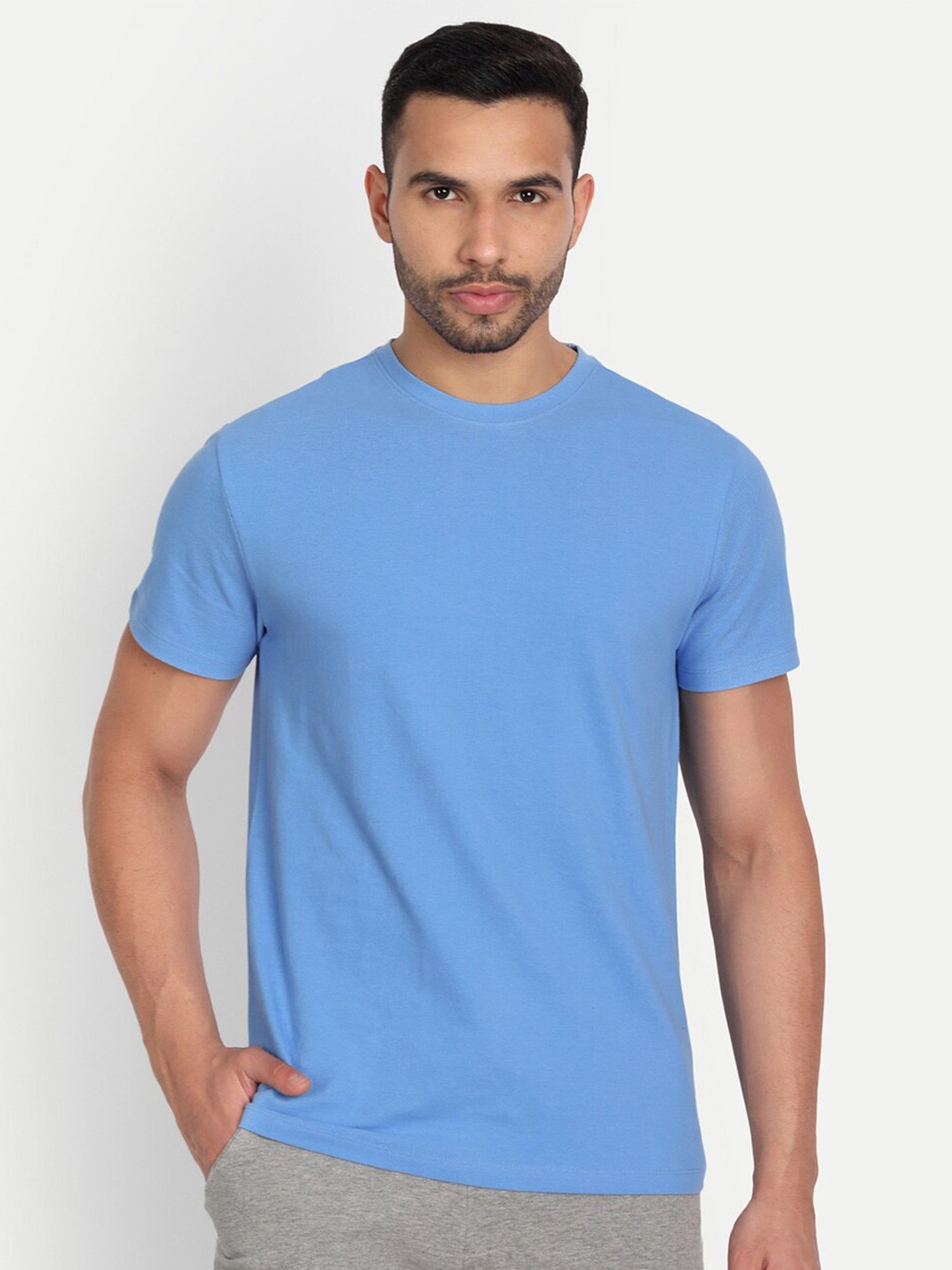 

Asterisk Pack Of 3 Round Neck Cotton Basket Ball Sports T-shirt, Blue