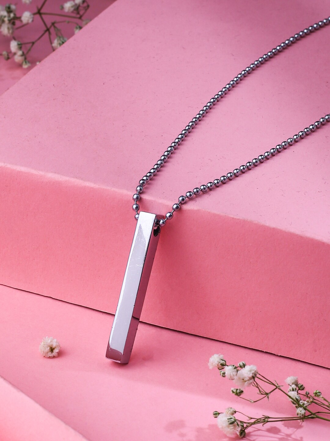 

NVR Rhodium-Plated Bohemian Chain With Pendant, Silver