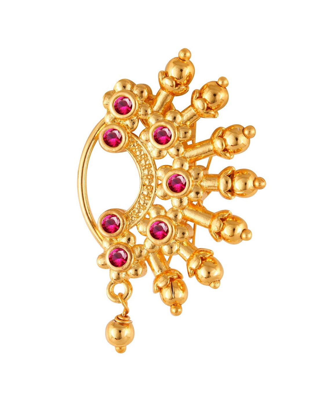 

Vighnaharta Gold-Plated CZ-Studded Nosepin