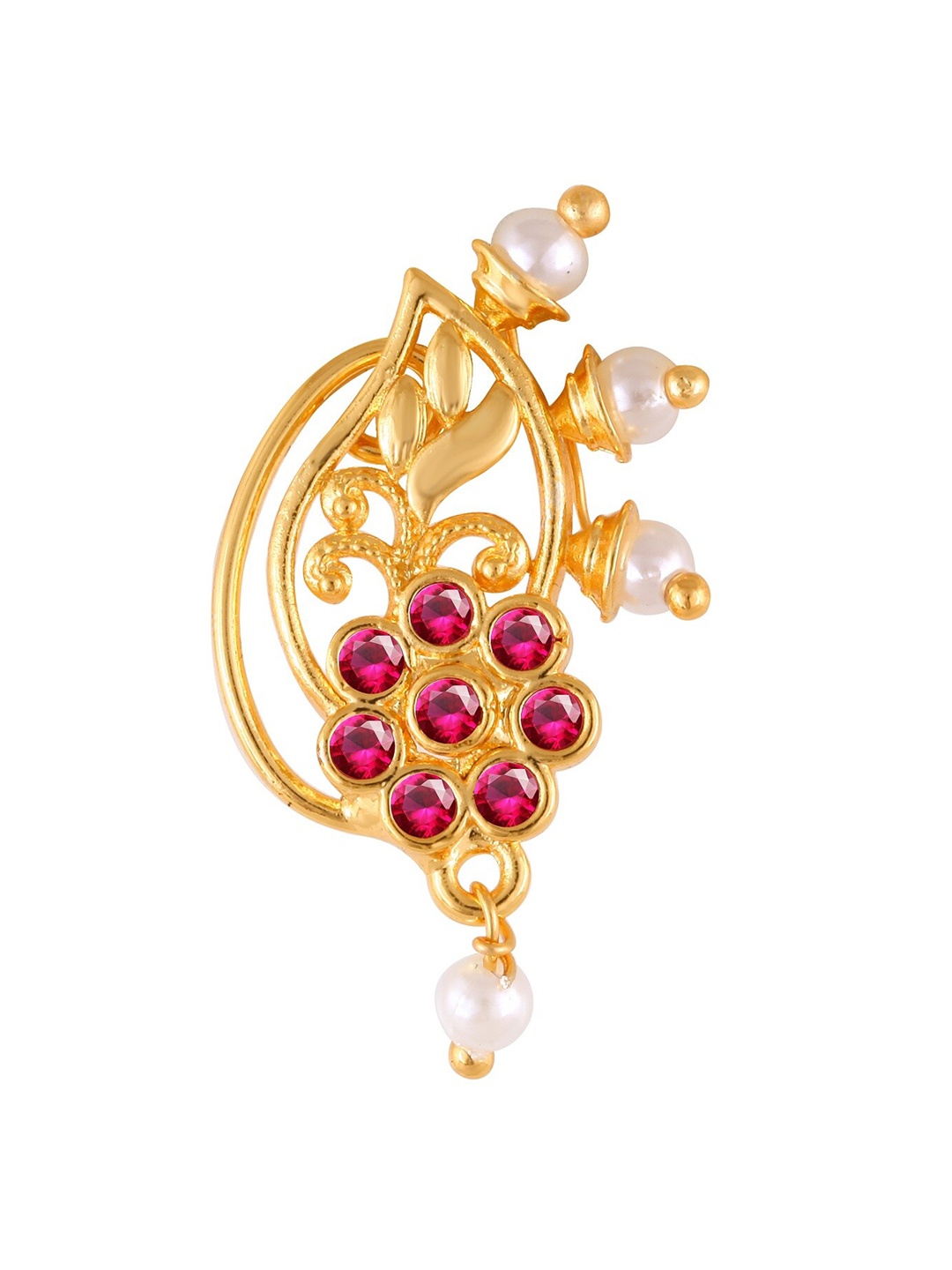 

Vighnaharta Gold-Plated Stone-Studded Nosepin