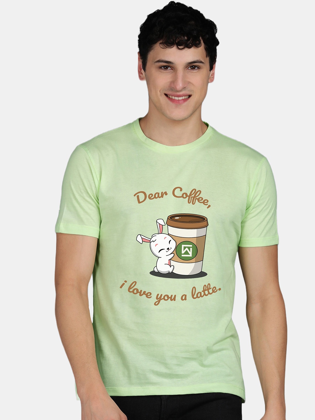 

Wyld Sprog Typography Printed Pure Cotton T-Shirt, Green