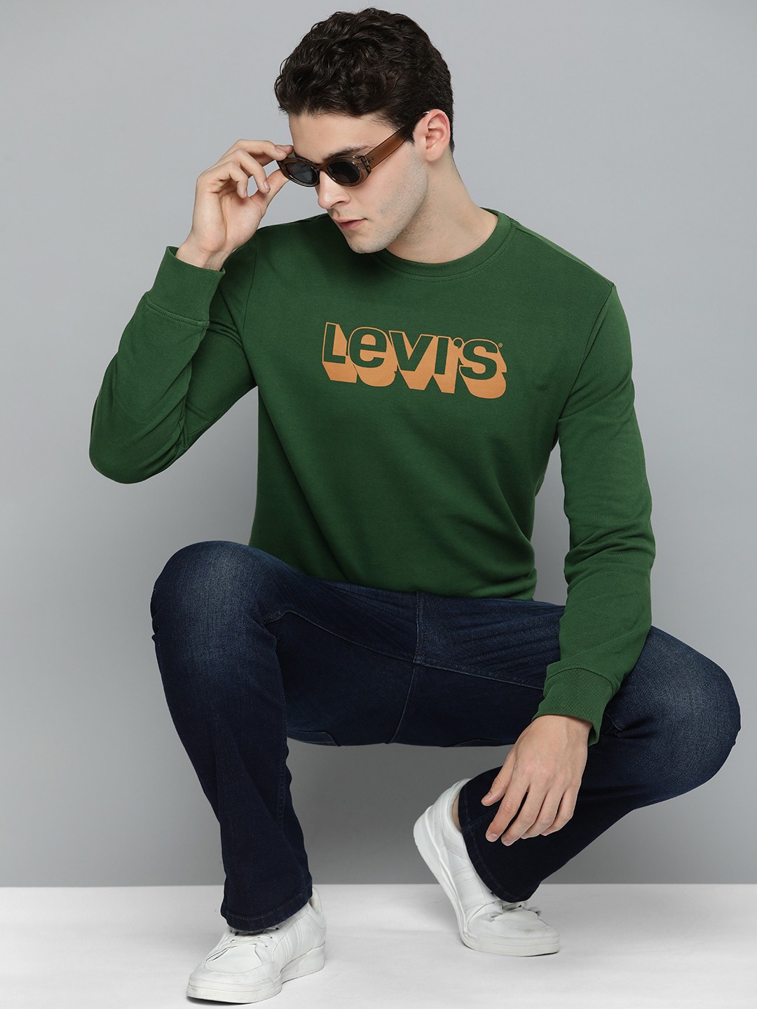 

Levis Pure Cotton Brand logo Printed Sweatshirt, Green