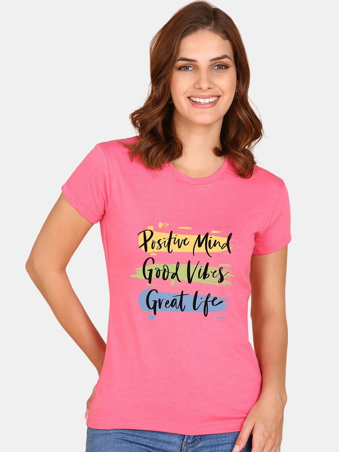 

Wyld Sprog Typography Printed Pure Cotton T-Shirt, Pink