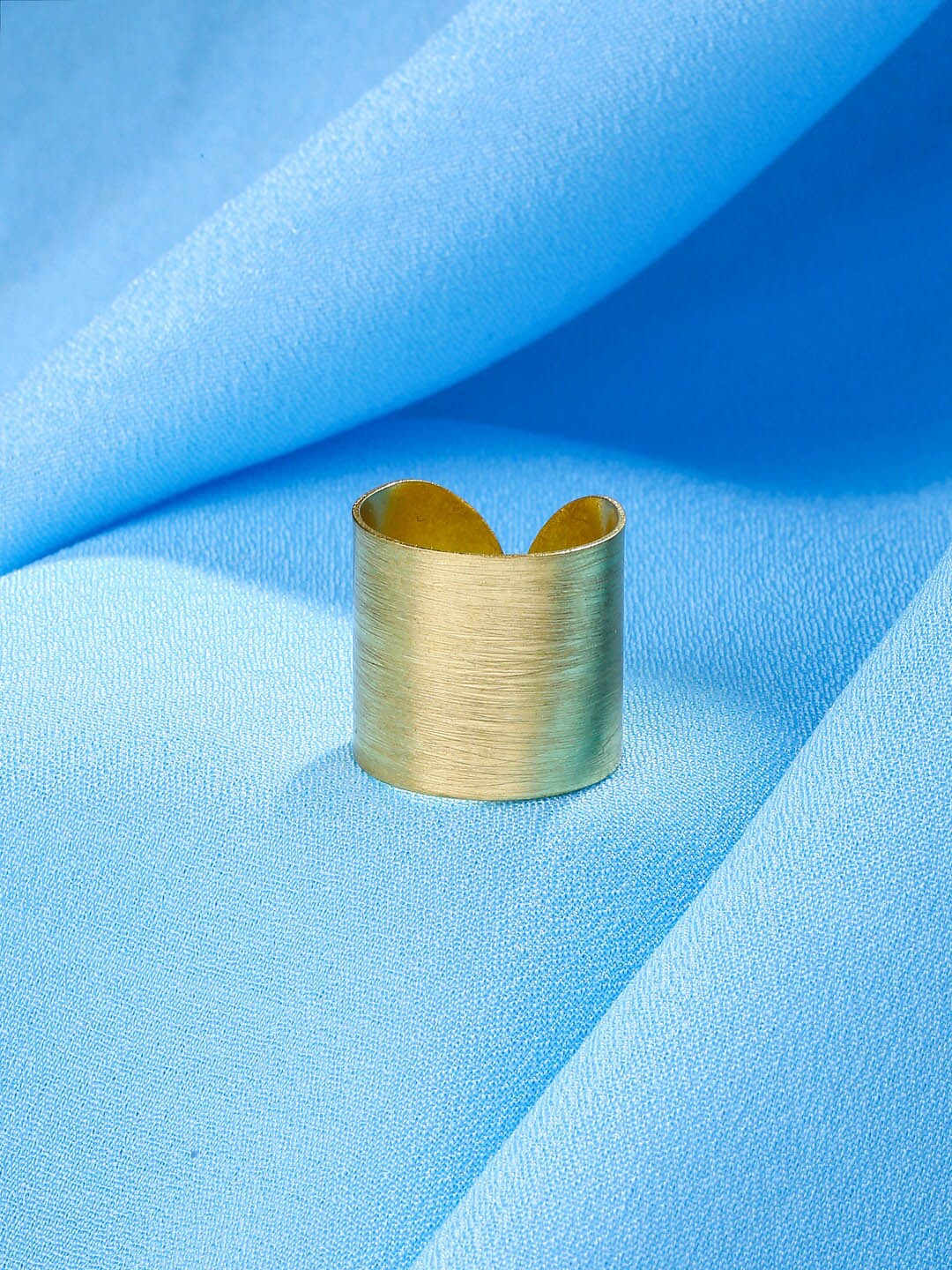 

NVR Women Gold-plated Solid Adjustable Finger Ring