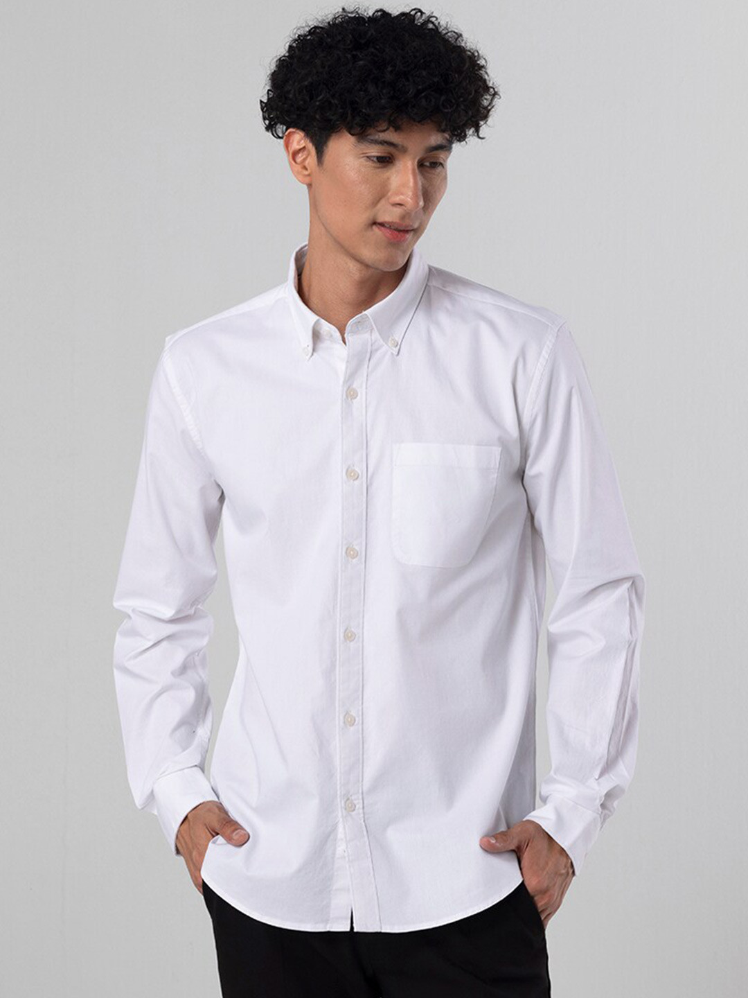 

Snitch White Slim Fit Linen Casual Shirt