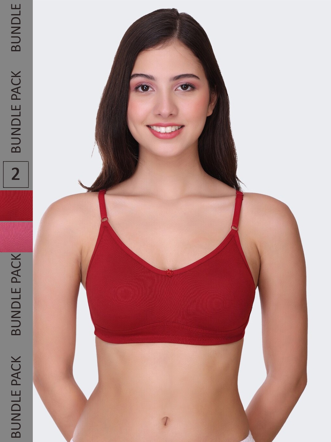 

POOJA RAGENEE Pack Of 2 Full Coverage Wireless Bras, Maroon