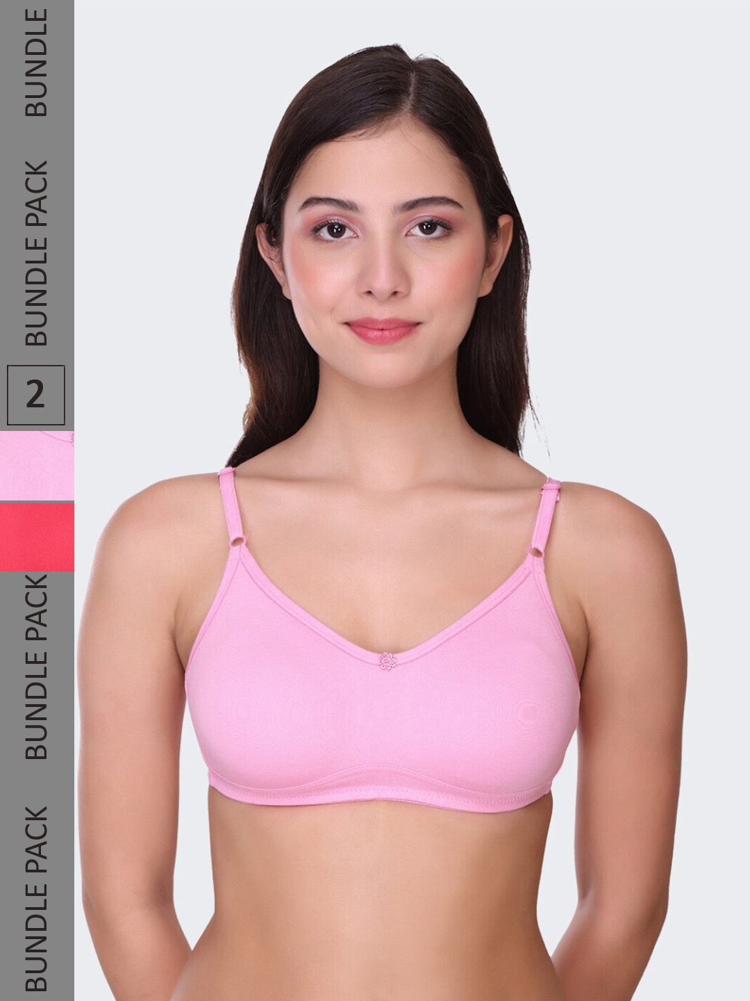 

POOJA RAGENEE Pack Of 2 Full Coverage Wireless Bras, Pink