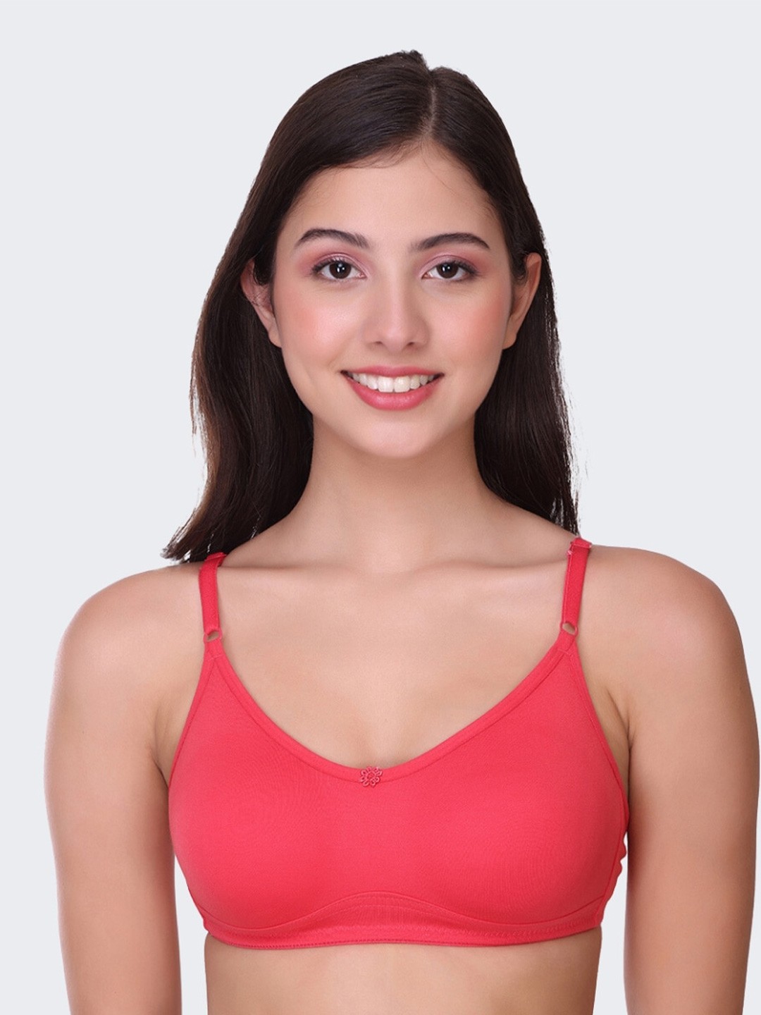 

POOJA RAGENEE Full Coverage Wireless Bra, Coral