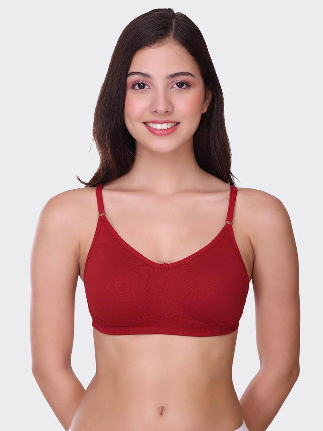 

POOJA RAGENEE Full Coverage Wireless Bra, Maroon