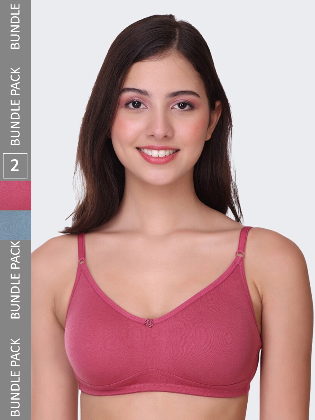 

POOJA RAGENEE Pack Of 2 Full Coverage Wireless Bras, Pink
