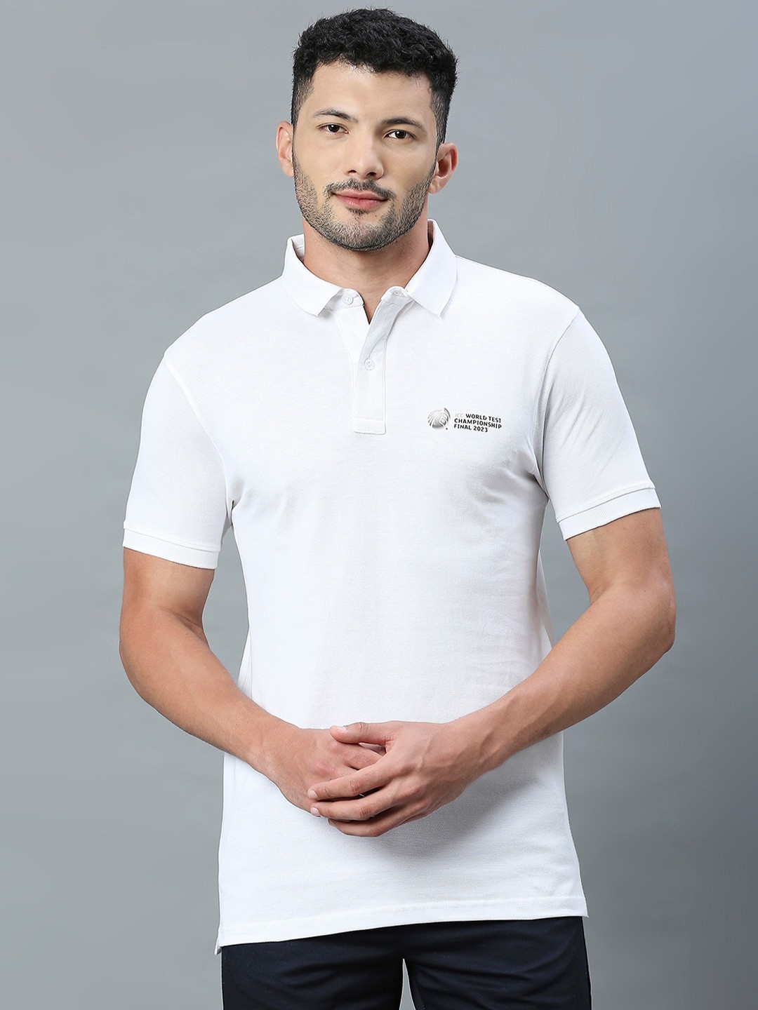 

FanCode ICC Test World Cup Men Polo Collar Bio Finish T-shirt, White