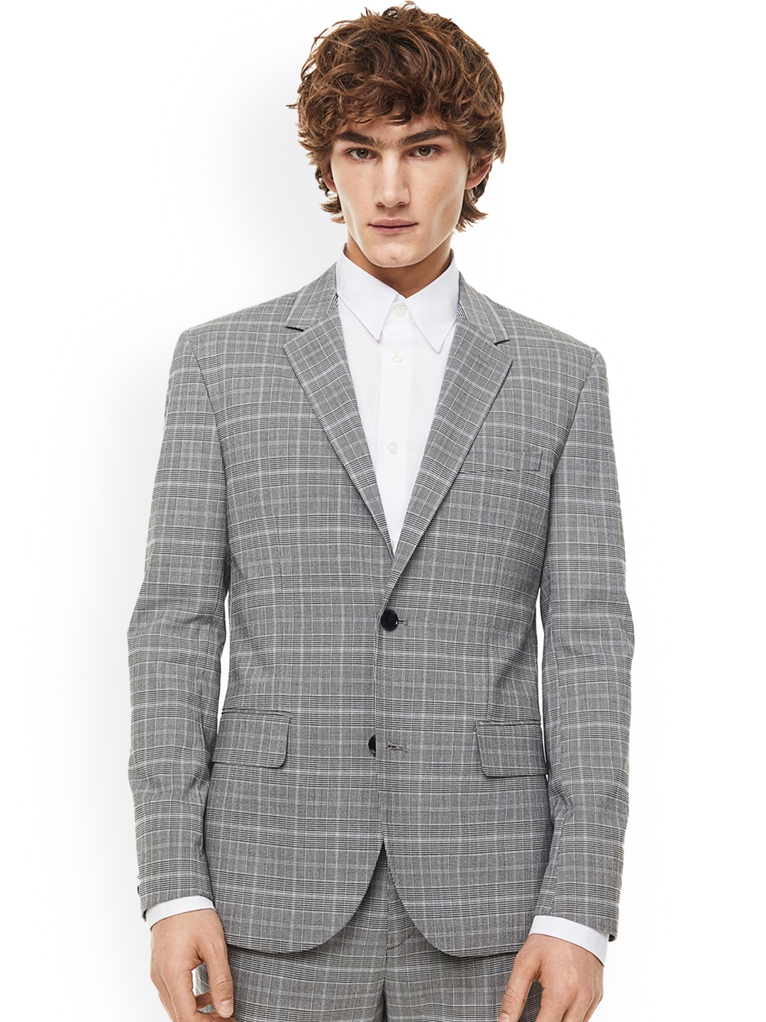 

H&M Men Skinny-Fit Formal Blazer, Grey