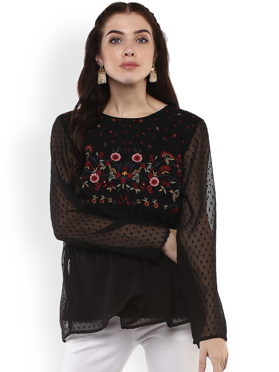 

Harpa Women Black Printed Top