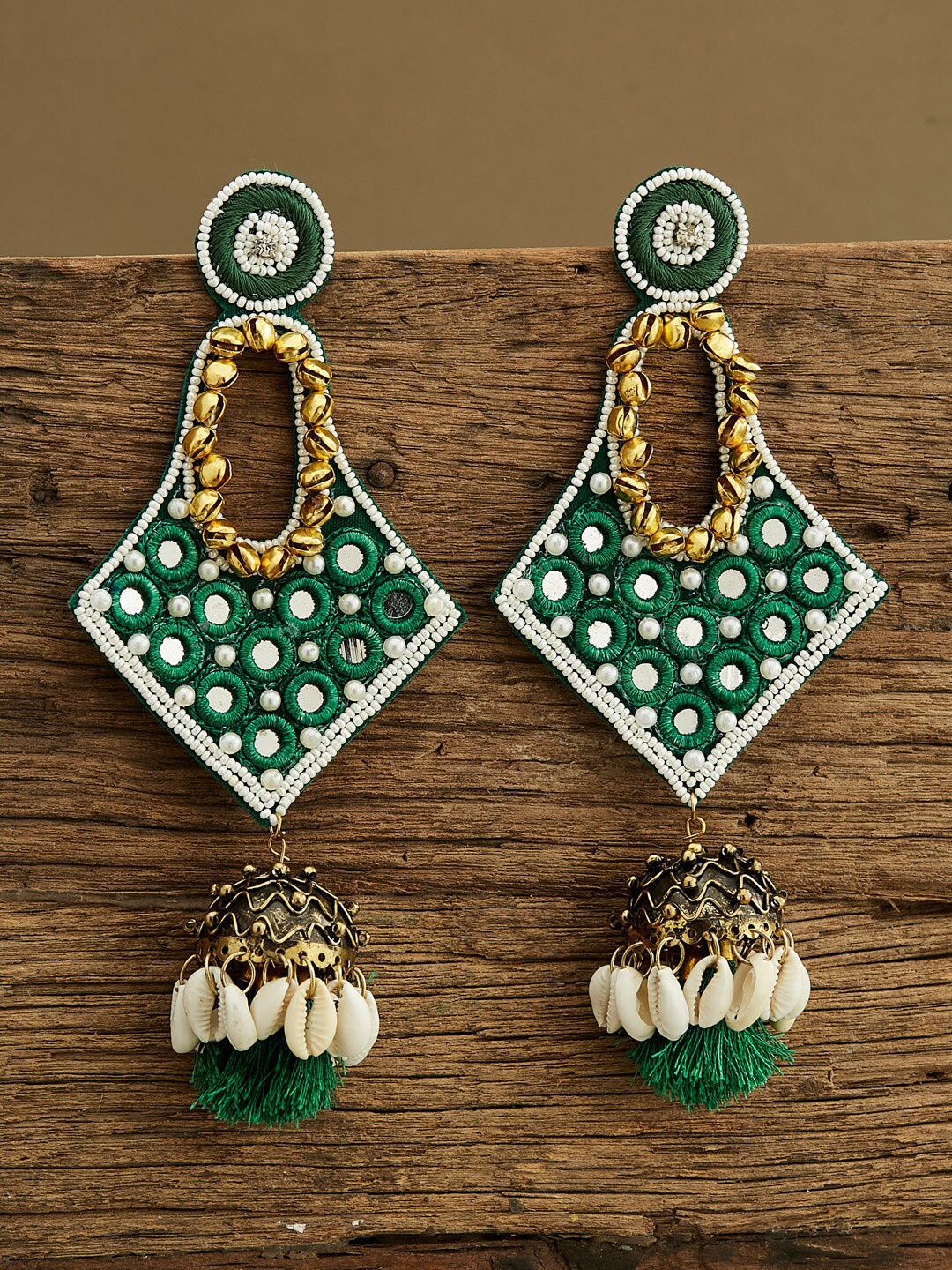

ATIBELLE Gold-Plated Contemporary Drop Earrings