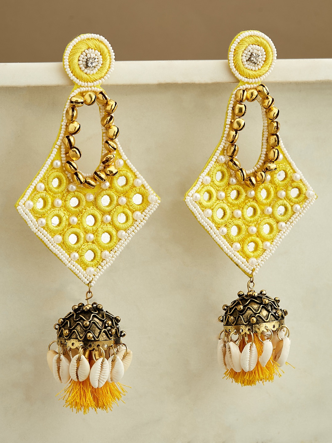 

ATIBELLE Gold-Plated Contemporary Drop Earrings