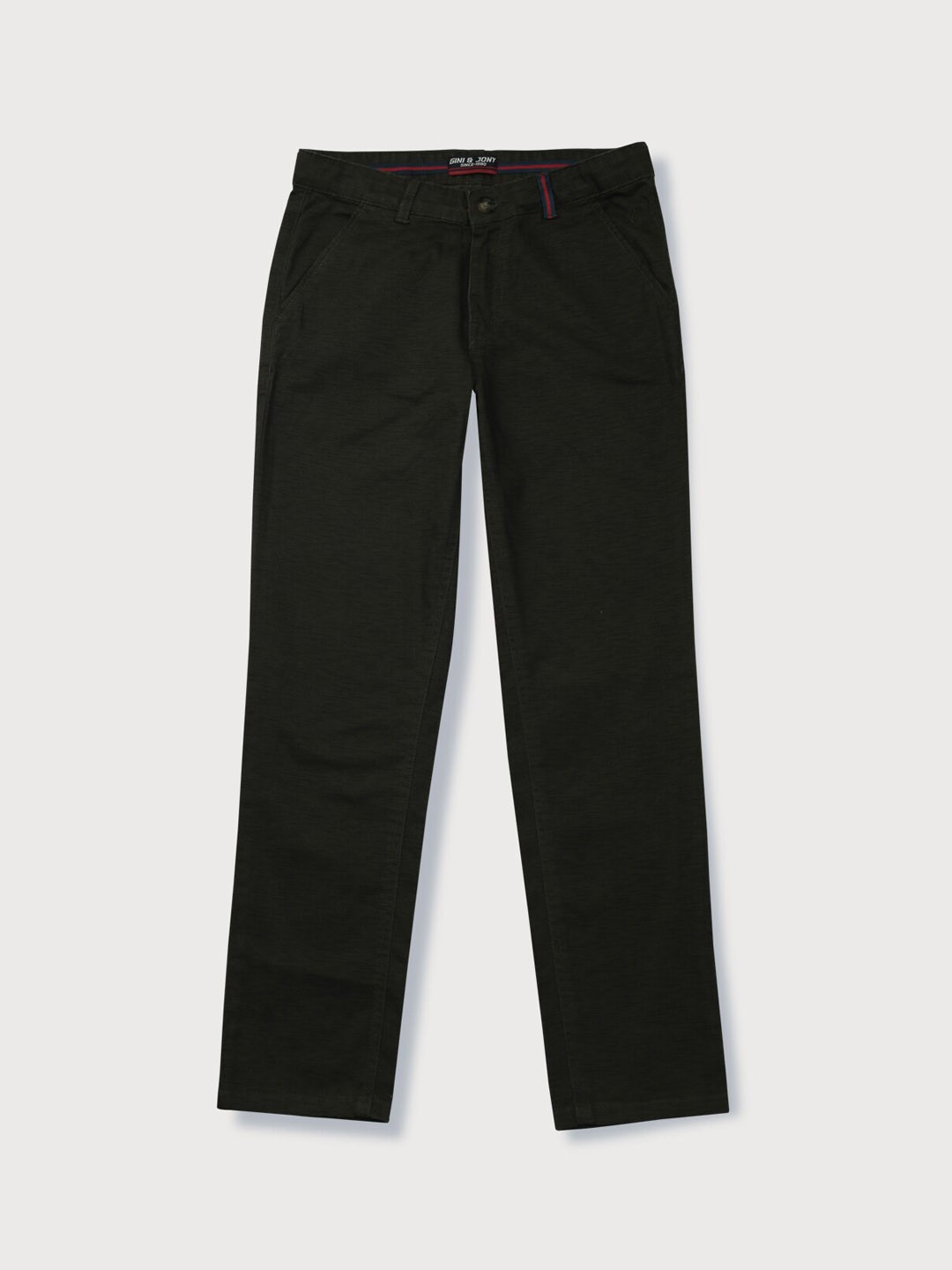 

Gini and Jony Boys Mid-Rise Cotton Chinos Trousers, Black