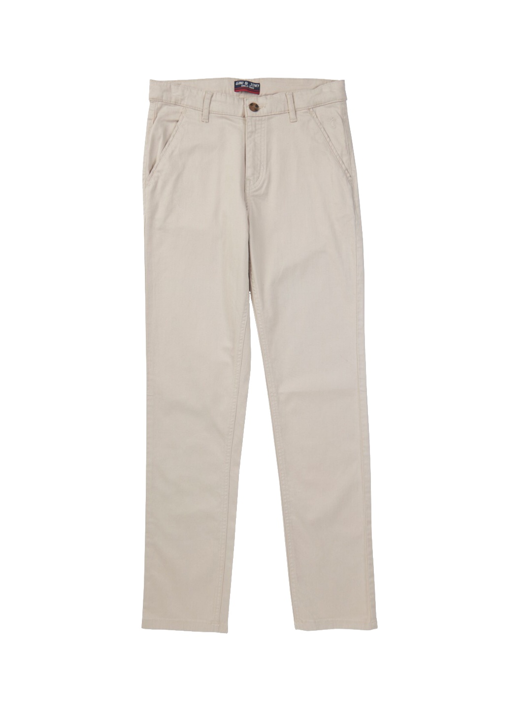 

Gini and Jony Boys Mid-Rise Trousers, Cream