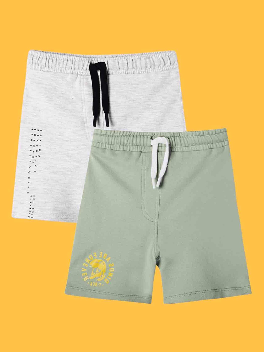 

Anthrilo Boys Pack Of 2 Cotton Shorts, Olive