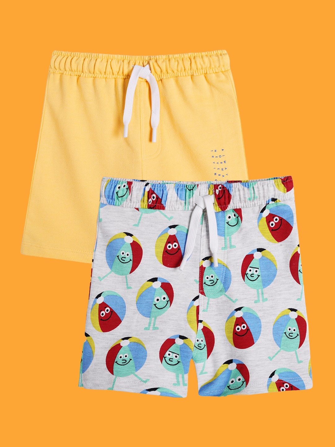 

Anthrilo Boys Pack Of 2 High-Rise Cotton Shorts, Off white