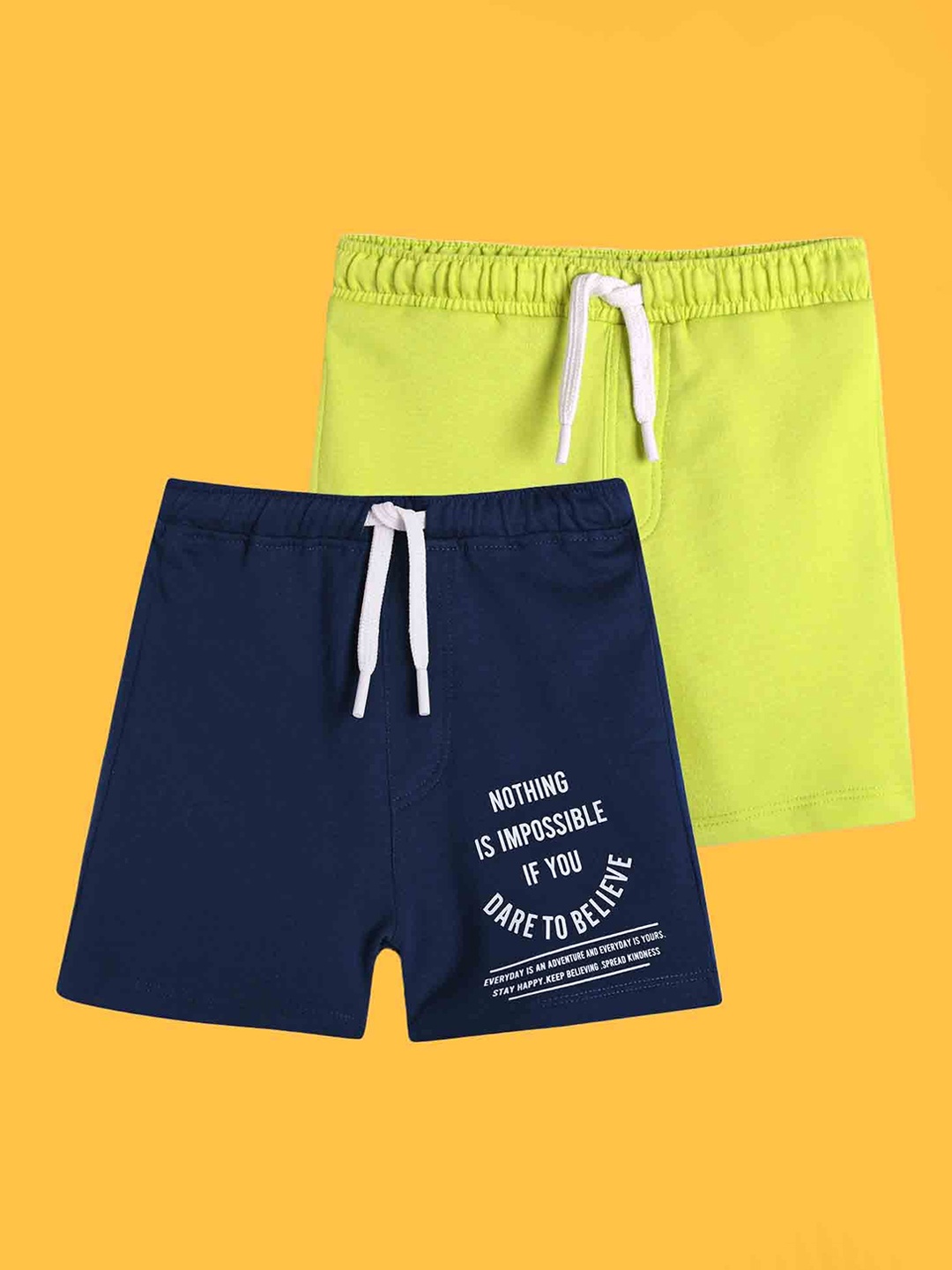 

Anthrilo Boys Pack Of 2 High-Rise Cotton Shorts, Navy blue