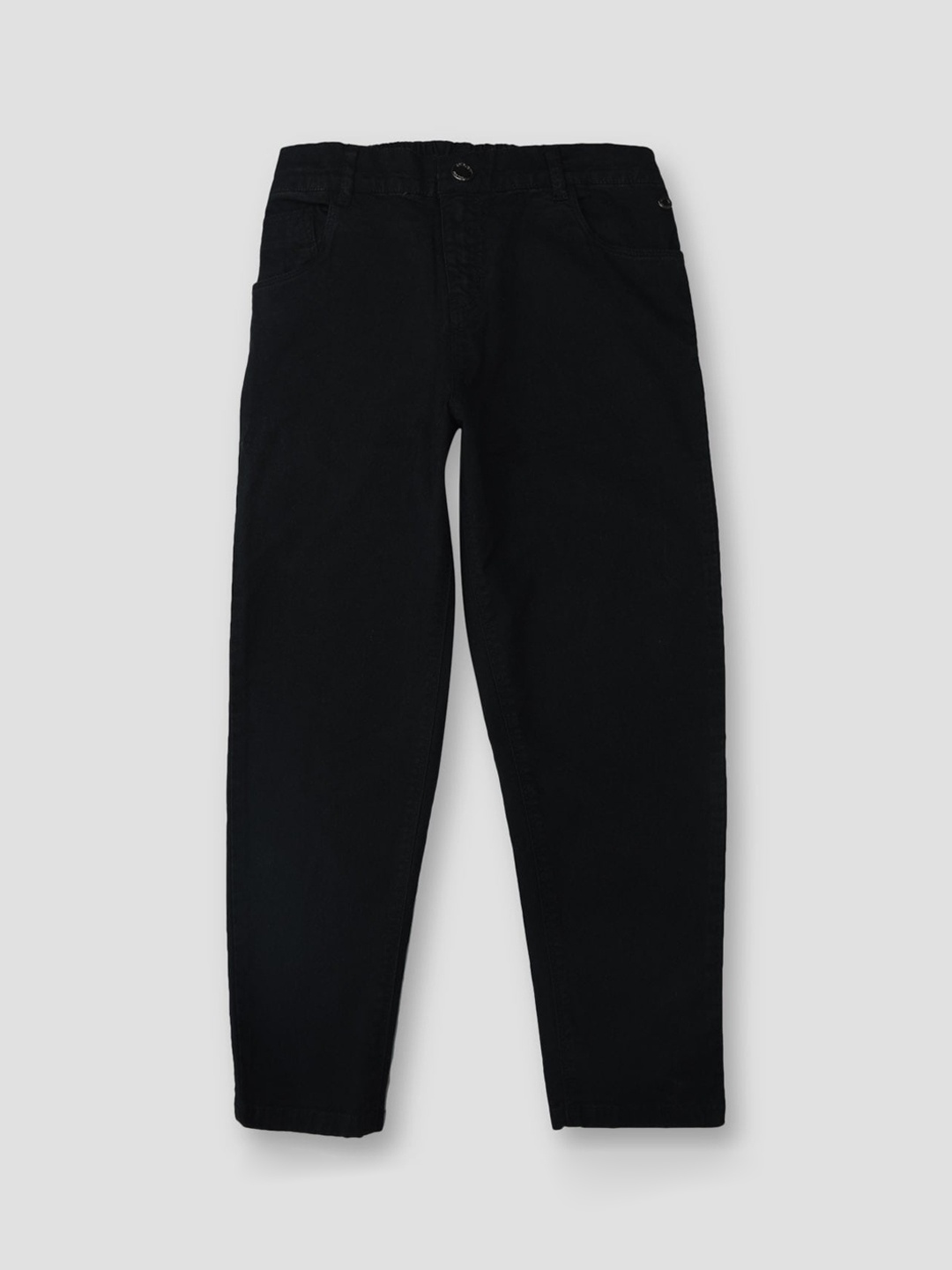 

Gini and Jony Girls Mid-Rise Cotton Cargos Trousers, Black