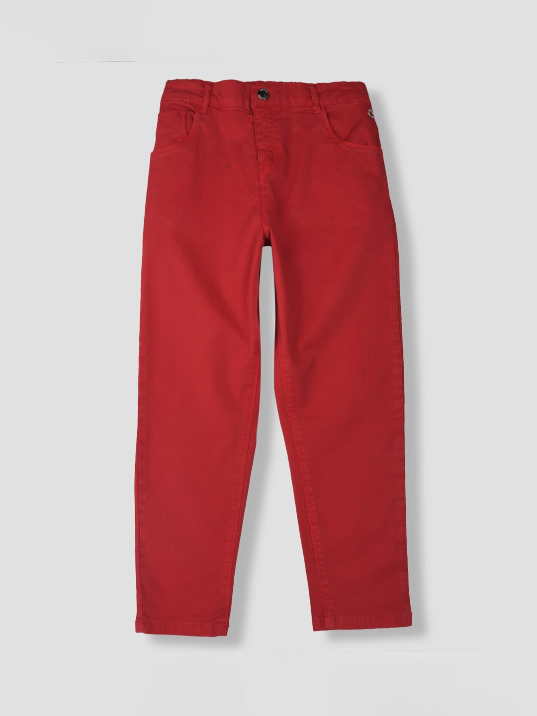 

Gini and Jony Girls Mid-Rise Denim Chinos Trousers, Red