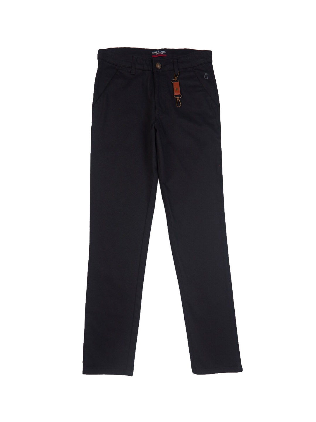 

Gini and Jony Boys Mid-Rise Cotton Chinos Trousers, Black