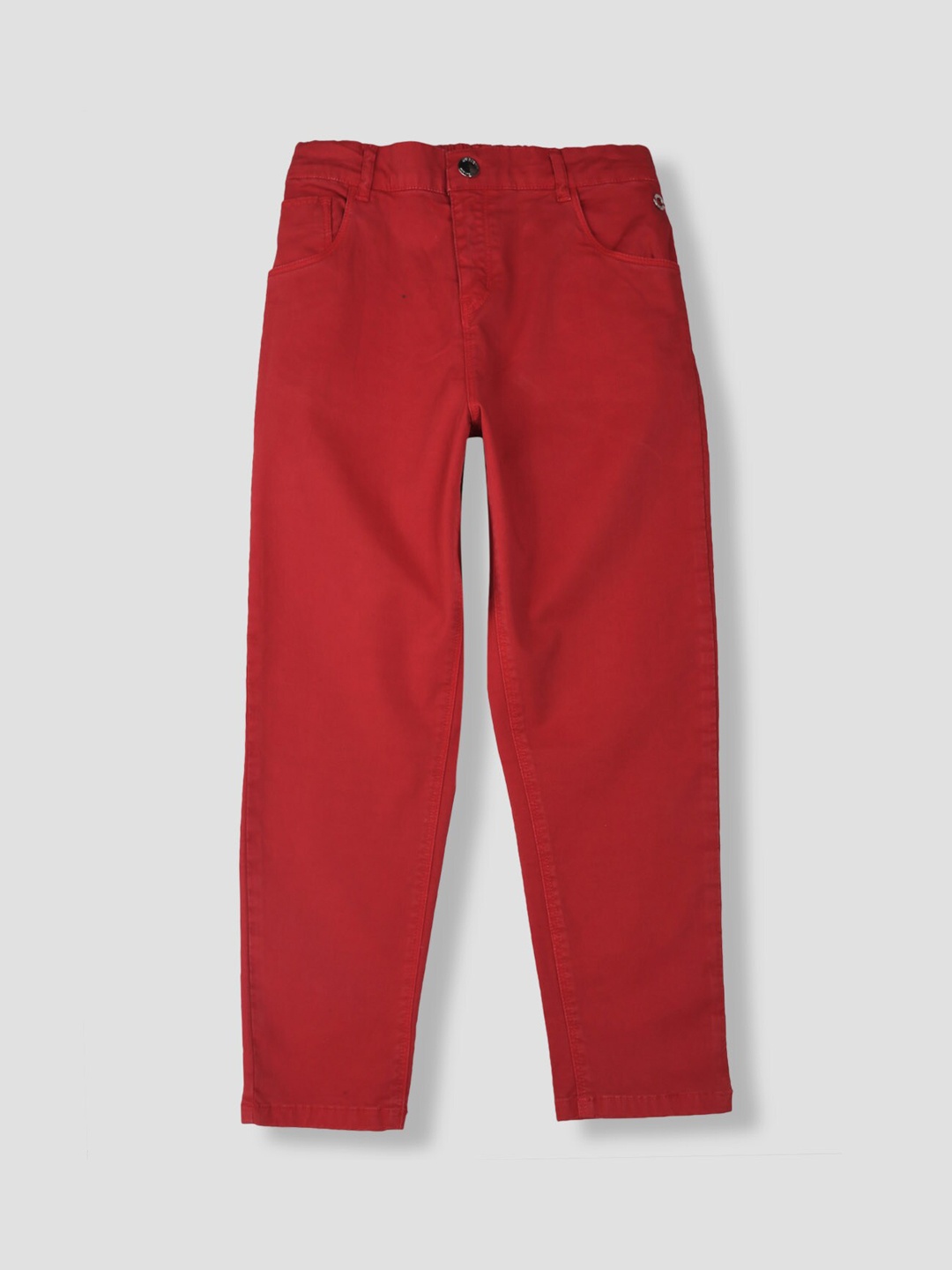 

Gini and Jony Girls Mid-Rise Denim Chinos Trousers, Red